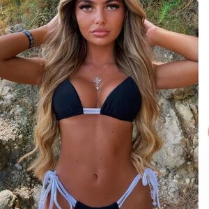 Fashion Nova Black and White Bikini Set